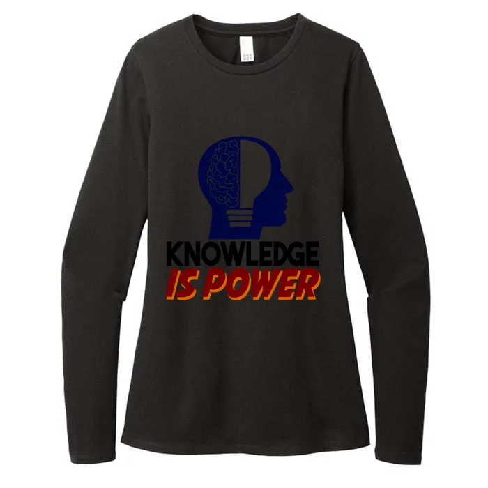 Knowledge Is Power Funny And Motivational Messages Gift Womens CVC Long Sleeve Shirt