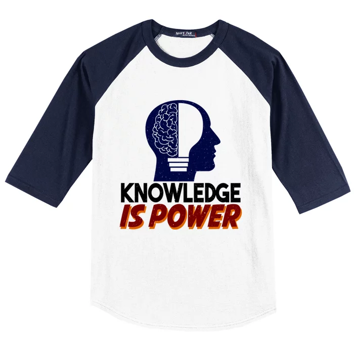 Knowledge Is Power Funny And Motivational Messages Gift Baseball Sleeve Shirt