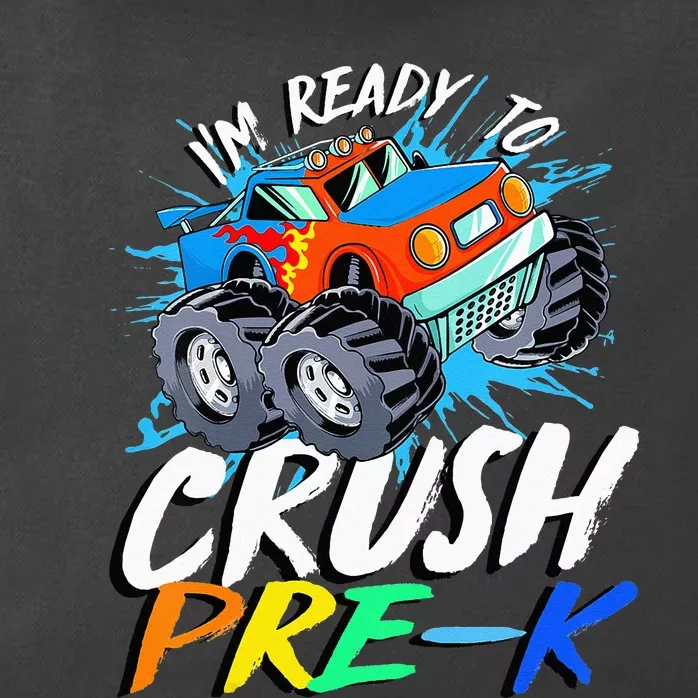 Kids Im Ready To Crush Pre K Monster Truck Prek Back To School Zip Tote Bag