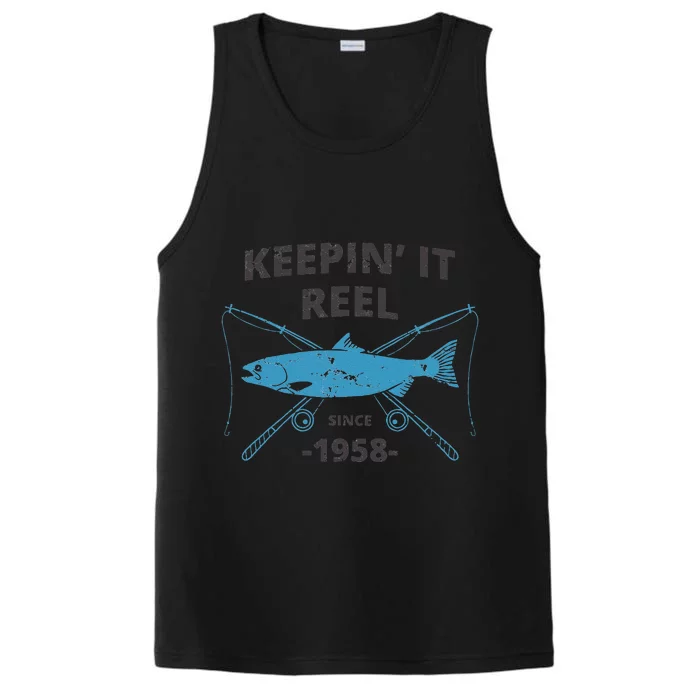 Keepin It Reel Since 1958 61st Birthday Fishing Gift Performance Tank