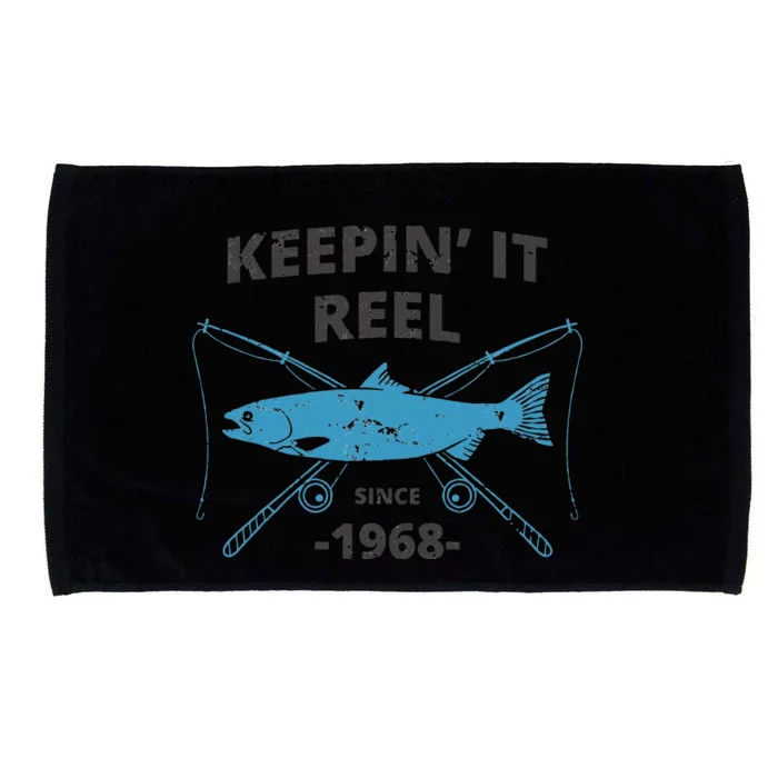 Keepin It Reel Since 1968 51st Birthday Fishing Gift Love Microfiber Hand Towel