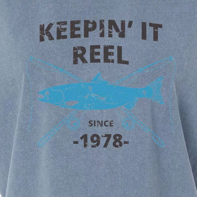 Keepin It Reel Since 1978 41st Birthday Fishing Gift Cute Garment-Dyed Women's Muscle Tee