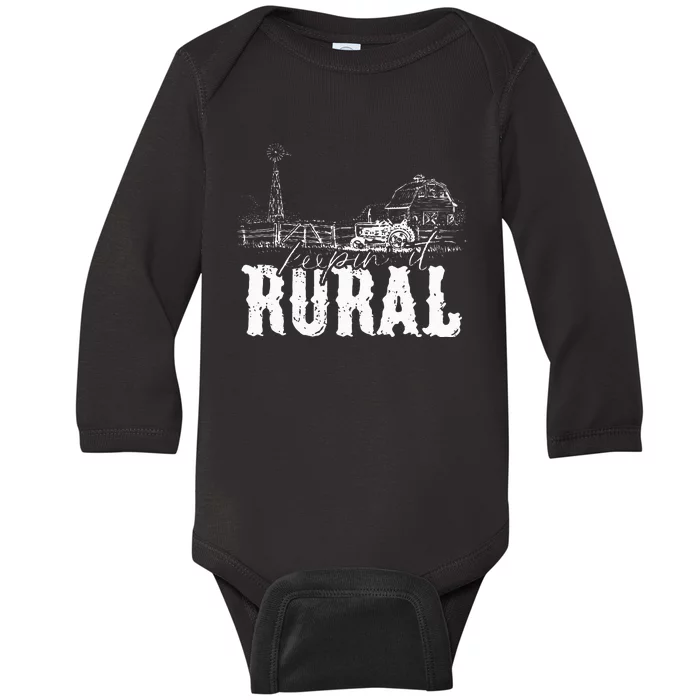 Keepin It Rural Country Country Farm Tractor Baby Long Sleeve Bodysuit