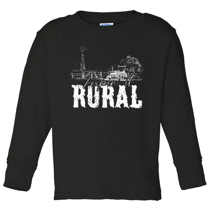 Keepin It Rural Country Country Farm Tractor Toddler Long Sleeve Shirt