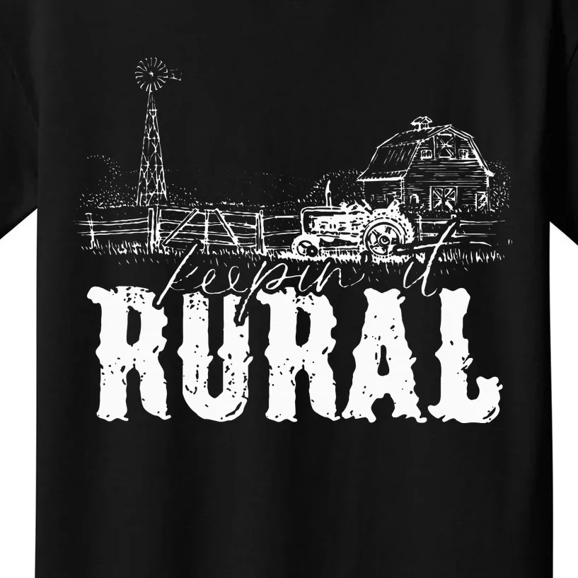 Keepin It Rural Country Country Farm Tractor Kids T-Shirt