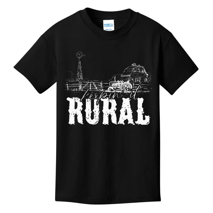 Keepin It Rural Country Country Farm Tractor Kids T-Shirt