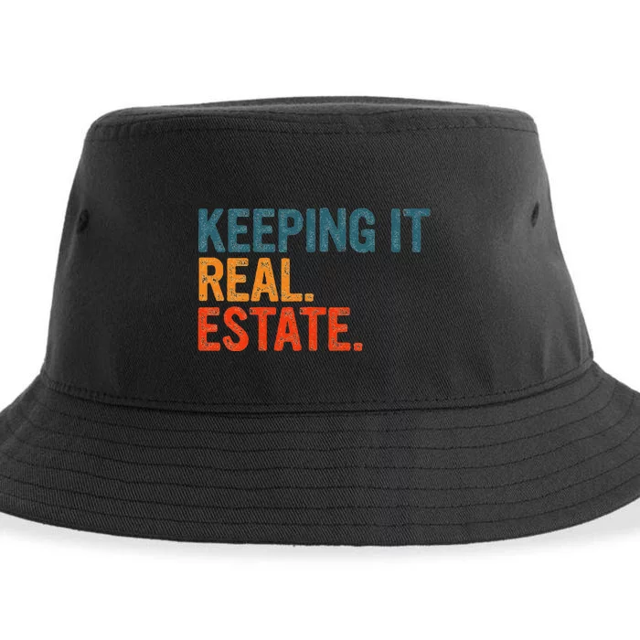 Keeping It Real Funny Real Estate Agent Sustainable Bucket Hat