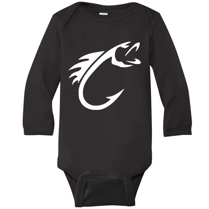 Keeping It Reel Fish Hook Fishing Rod & Hook Baby Long Sleeve Bodysuit