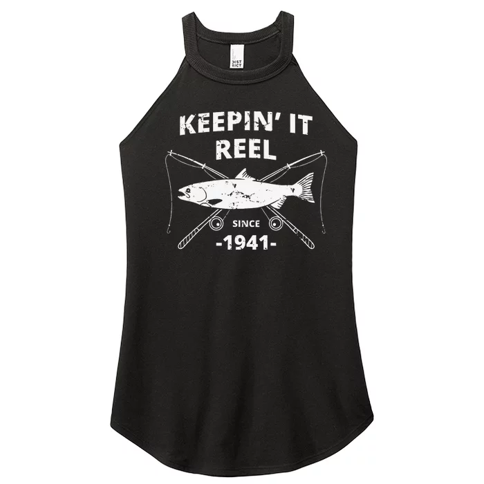 Keepin It Reel Fishing Birthday Gifts Funny Women’s Perfect Tri Rocker Tank