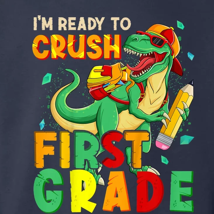 Kids Im Ready To Crush First Grade Back To School Dinosaur Toddler Hoodie