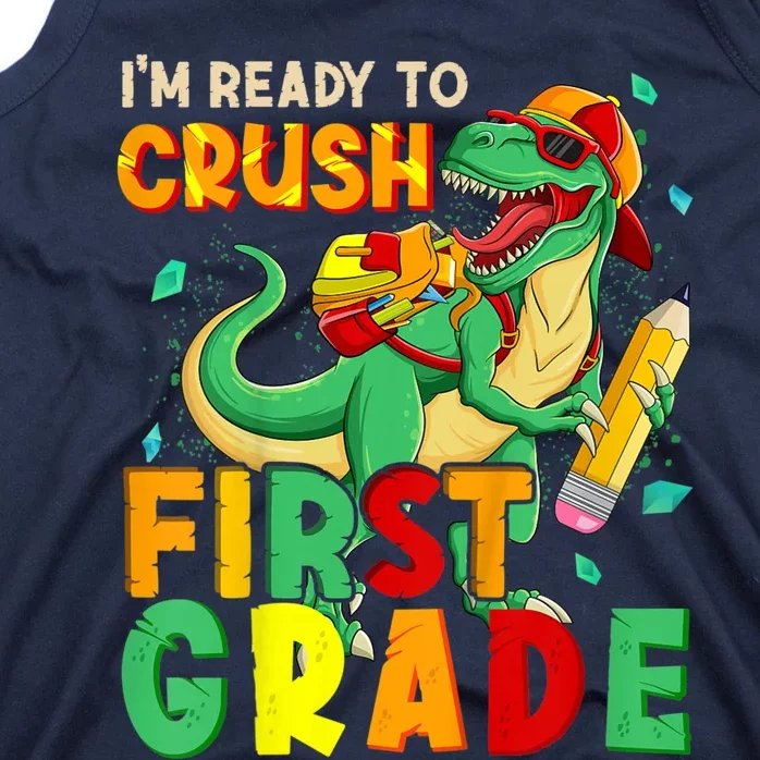 Kids Im Ready To Crush First Grade Back To School Dinosaur Tank Top