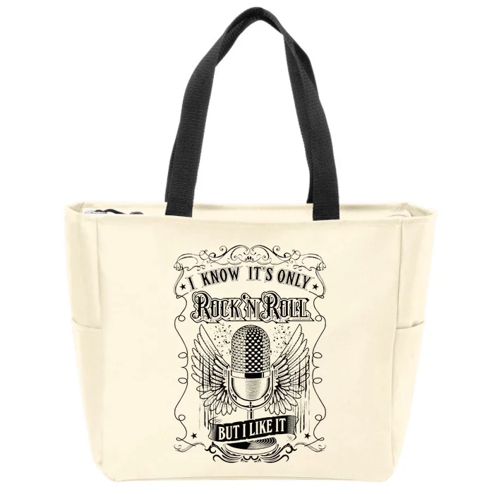 Know ItS Rock And Roll But I Like It Retro Microphone Zip Tote Bag