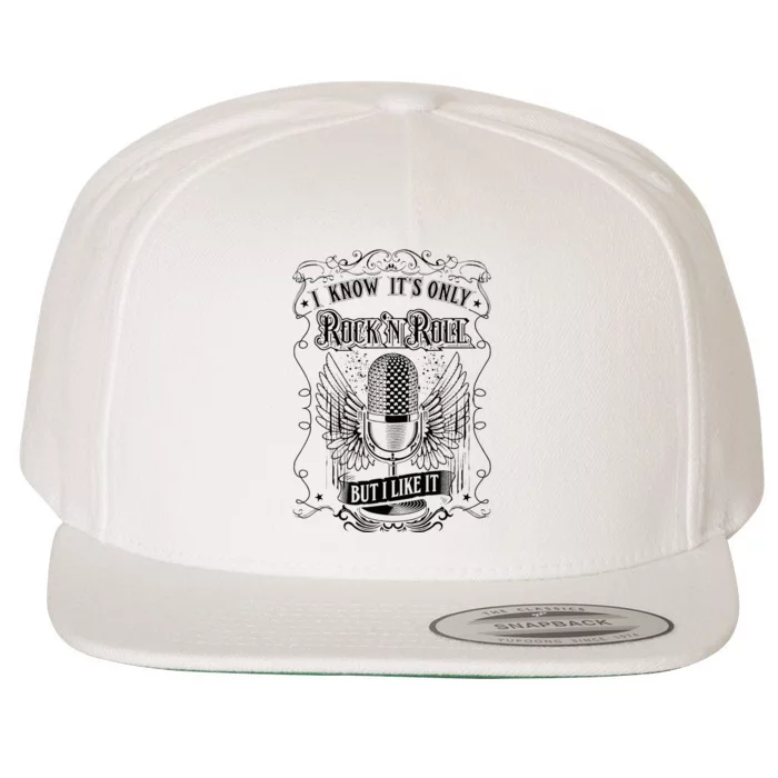 Know ItS Rock And Roll But I Like It Retro Microphone Wool Snapback Cap