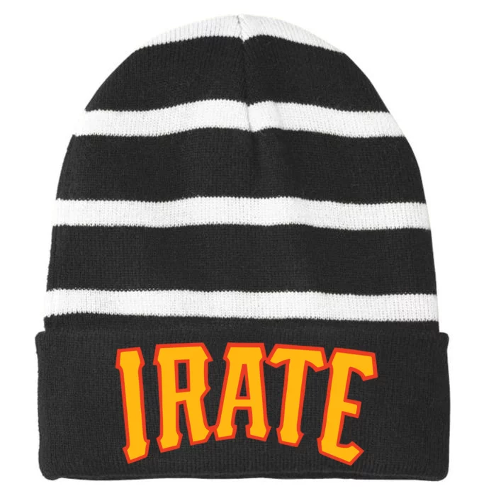 Karlykauf Irate Retro Striped Beanie with Solid Band