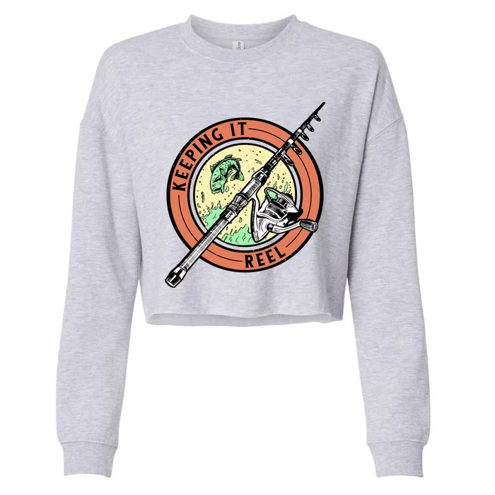 Keeping It Reel Fishing Cropped Pullover Crew