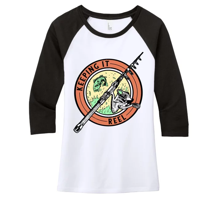 Keeping It Reel Fishing Women's Tri-Blend 3/4-Sleeve Raglan Shirt