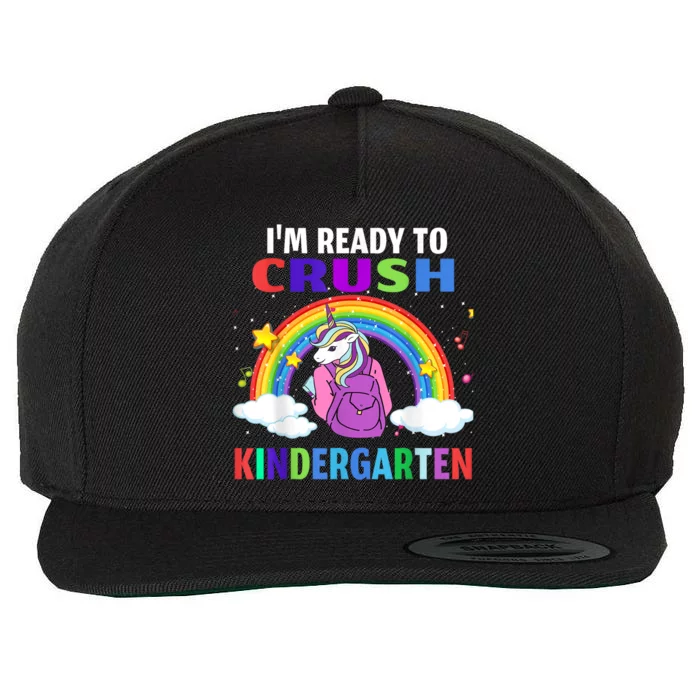 Kids Im Ready To Crush Kindergarten Unicorn Back To School Wool Snapback Cap