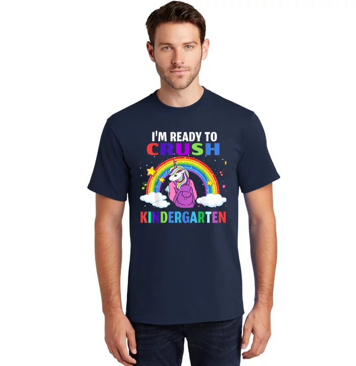 Kids Im Ready To Crush Kindergarten Unicorn Back To School Tall T-Shirt