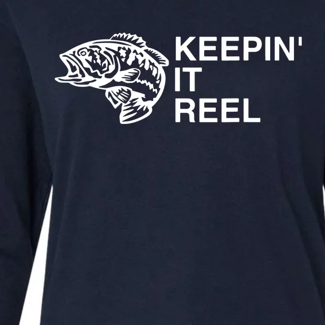 Keeping It Reel Shirts Funny Fishing Sayings Womens Cotton Relaxed Long Sleeve T-Shirt