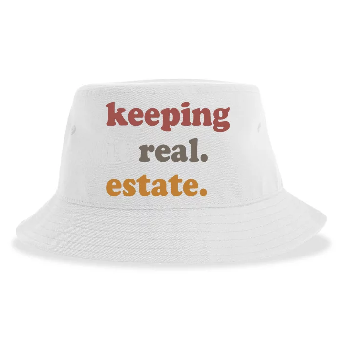 Keeping It Real Estate Realtor Real Estate Agent Sustainable Bucket Hat