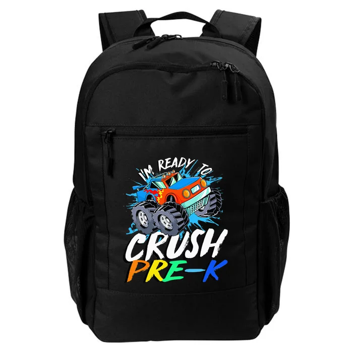 Kids Im Ready To Crush Pre K Monster Truck Prek Back To School Daily Commute Backpack