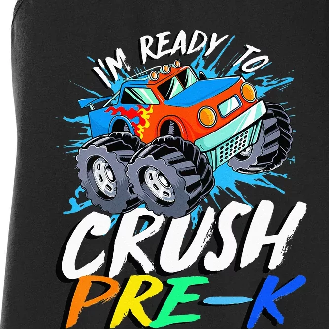 Kids Im Ready To Crush Pre K Monster Truck Prek Back To School Women's Racerback Tank