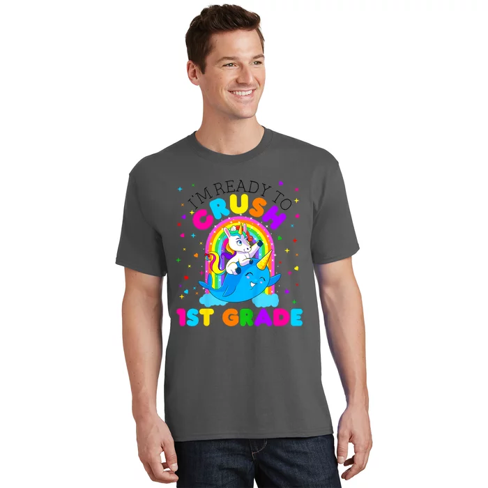 Kids Im Ready To Crush 1st Grade Unicorn Back To School Girl T-Shirt