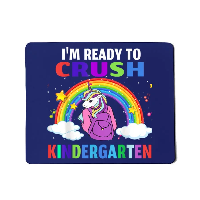 Kids Im Ready To Crush Kindergarten Unicorn Back To School Mousepad