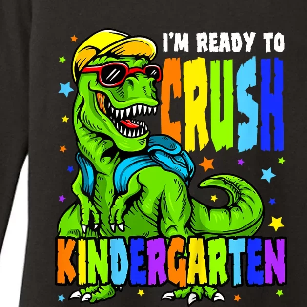 Kids Im Ready To Crush Kindergarten Dinosaur 1st Day Of School Womens CVC Long Sleeve Shirt