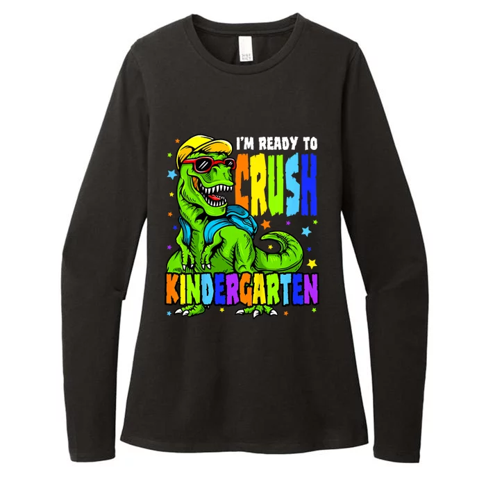 Kids Im Ready To Crush Kindergarten Dinosaur 1st Day Of School Womens CVC Long Sleeve Shirt