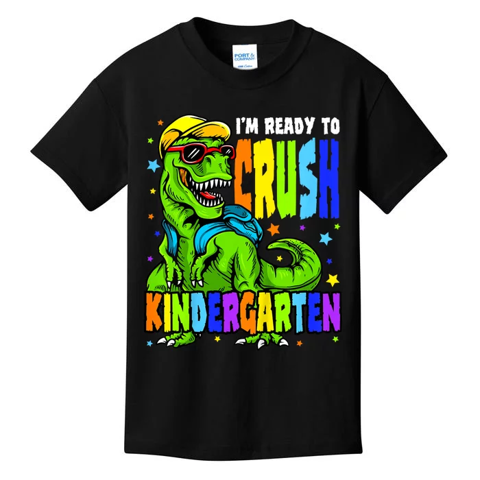 Kids Im Ready To Crush Kindergarten Dinosaur 1st Day Of School Kids T-Shirt