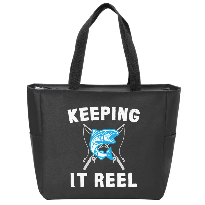 Keeping It Reel Fishing Zip Tote Bag