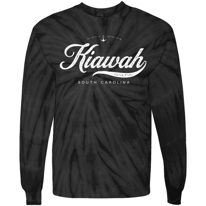 Kiawah Island South Carolina Vintage Retro Tie-Dye Long Sleeve Shirt