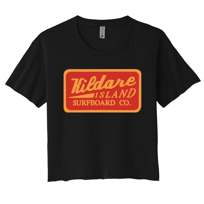 Kildare Island Surf Funny Kildare Island Surfboard Women's Crop Top Tee