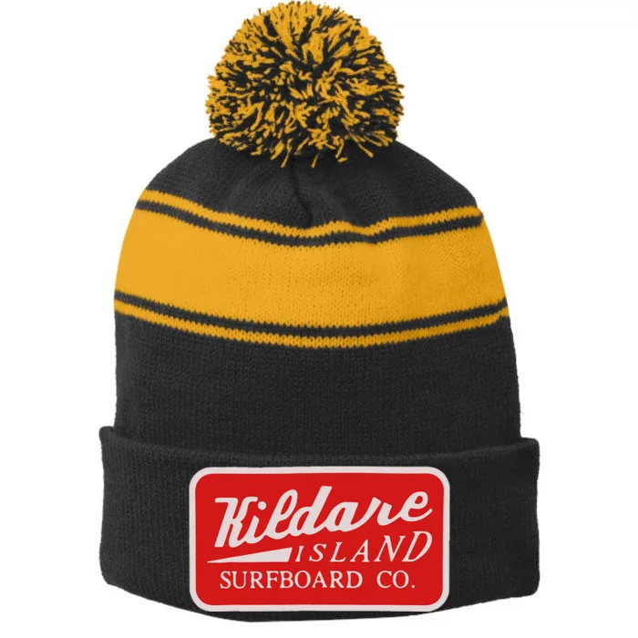 Kildare Island Surfboard Co Stripe Pom Pom Beanie