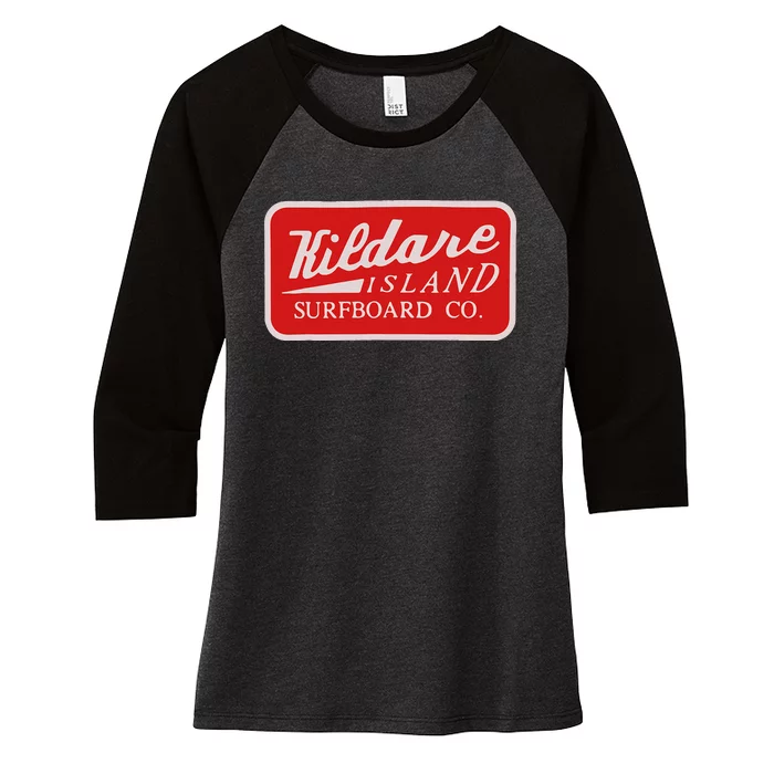 Kildare Island Surfboard Co Women's Tri-Blend 3/4-Sleeve Raglan Shirt