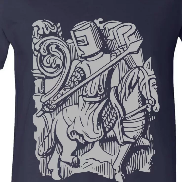 KNIGHT IN SHINING ARMOUR V-Neck T-Shirt