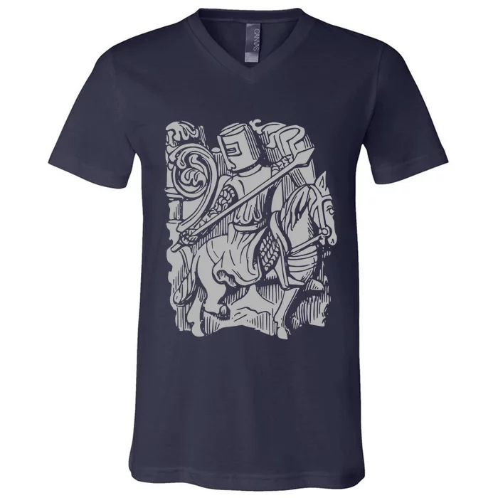 KNIGHT IN SHINING ARMOUR V-Neck T-Shirt