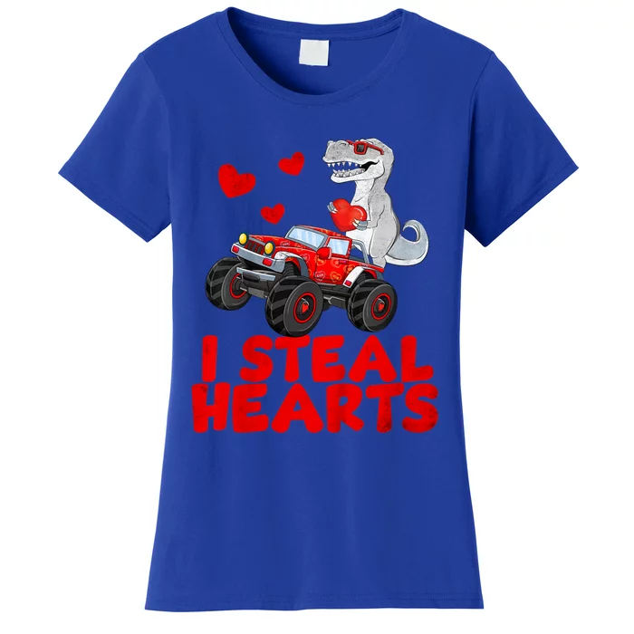 Kids I Steal Hearts Dinosaur Valentines Day For Baby Women's T-Shirt