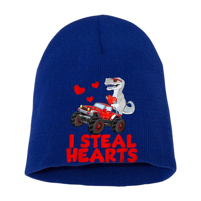 Kids I Steal Hearts Dinosaur Valentines Day For Baby Short Acrylic Beanie