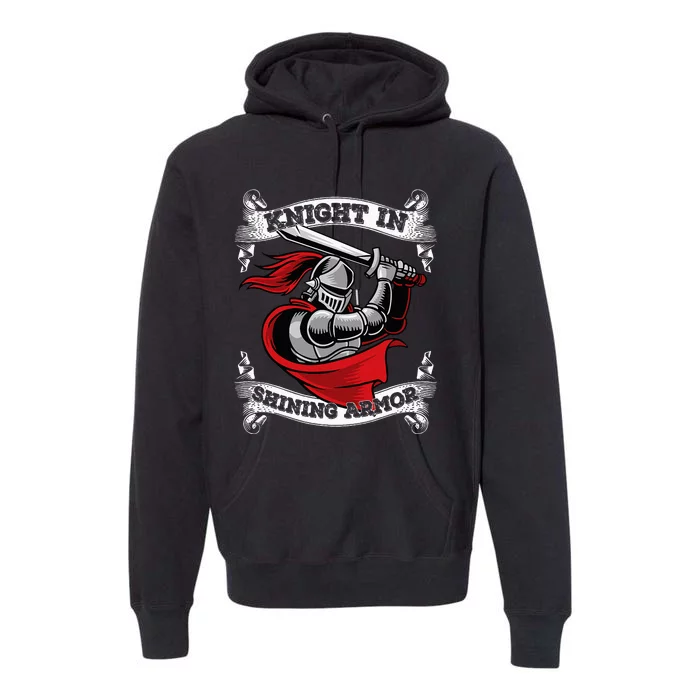 Knight In Shining Armor Templar Knight Sword Lover Premium Hoodie