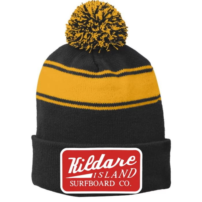 Kildare Island Surfboard John B Wear Hat Stripe Pom Pom Beanie