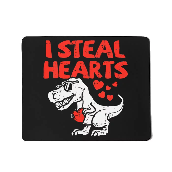 Kids I Steal Hearts Trex Dino Baby Boy Valentines Day Mousepad