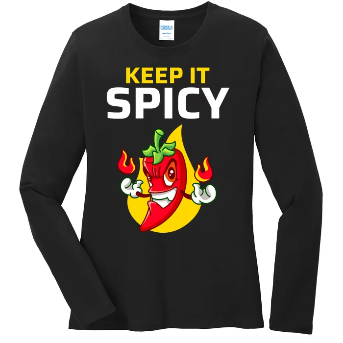 Keep It Spicy I Jalapeno I Chili Ladies Long Sleeve Shirt