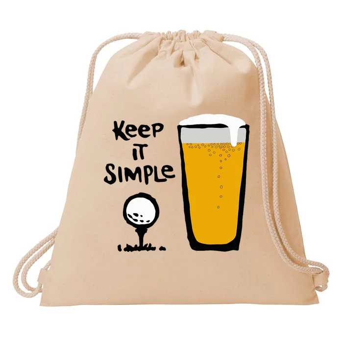 Keep It Simples Funny Golf Beer Drawstring Bag