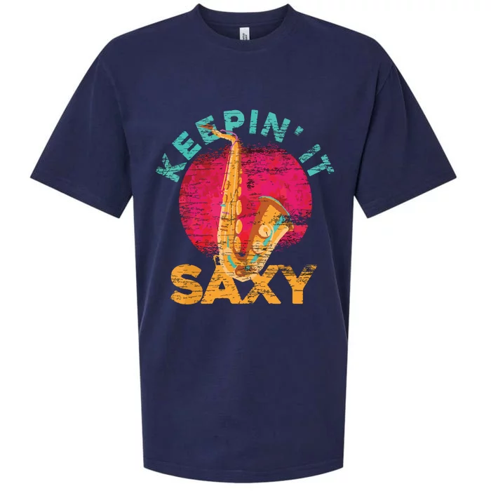 Keepin It Saxy Sax Player Jazz Musician Gifts Saxophone Sueded Cloud Jersey T-Shirt