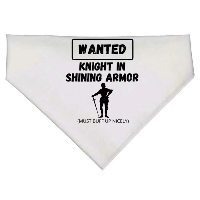 Knight In Shining Armor Sarcastic Rude Singles Dating Saying Gift USA-Made Doggie Bandana