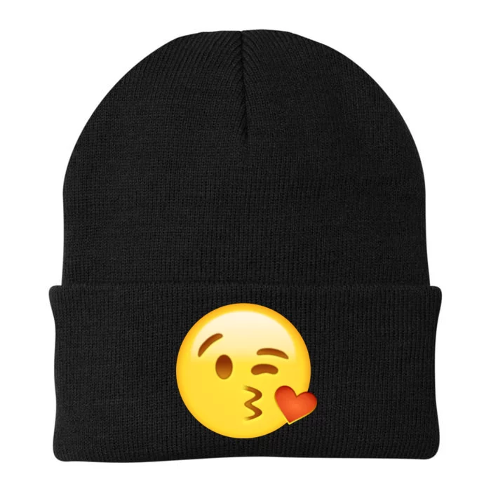 Kiss Face Emoticon Emoji Kissing Heart Knit Cap Winter Beanie