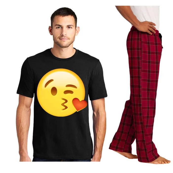 Kiss Face Emoticon Emoji Kissing Heart Pajama Set