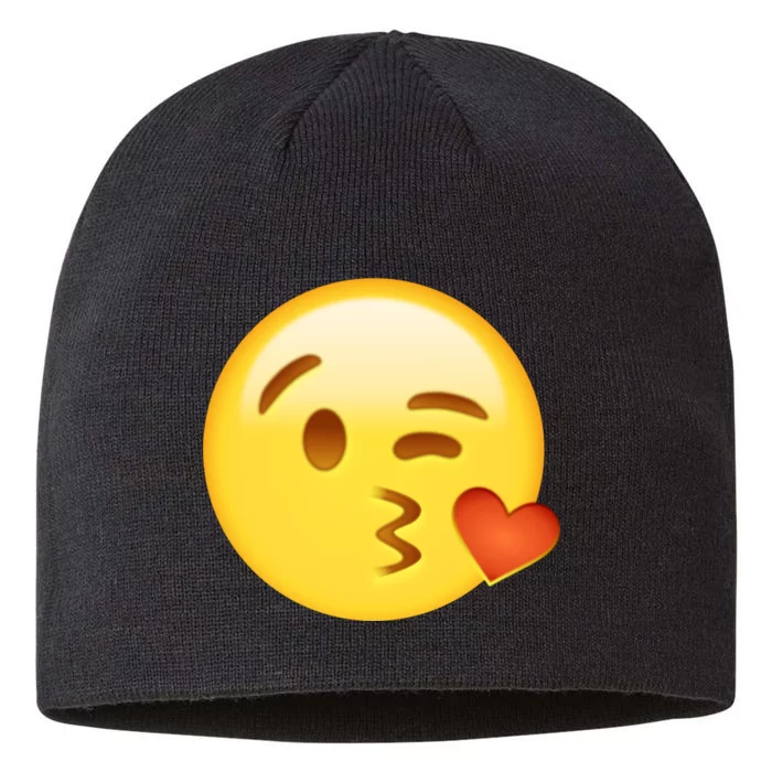 Kiss Face Emoticon Emoji Kissing Heart 8 1/2in Sustainable Knit Beanie